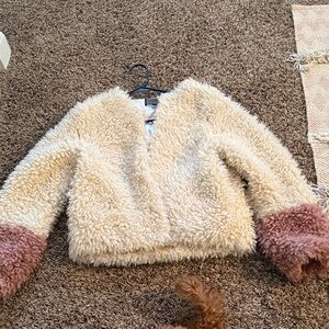 Honey Punch Cream and Pink Fuzzy Jacket